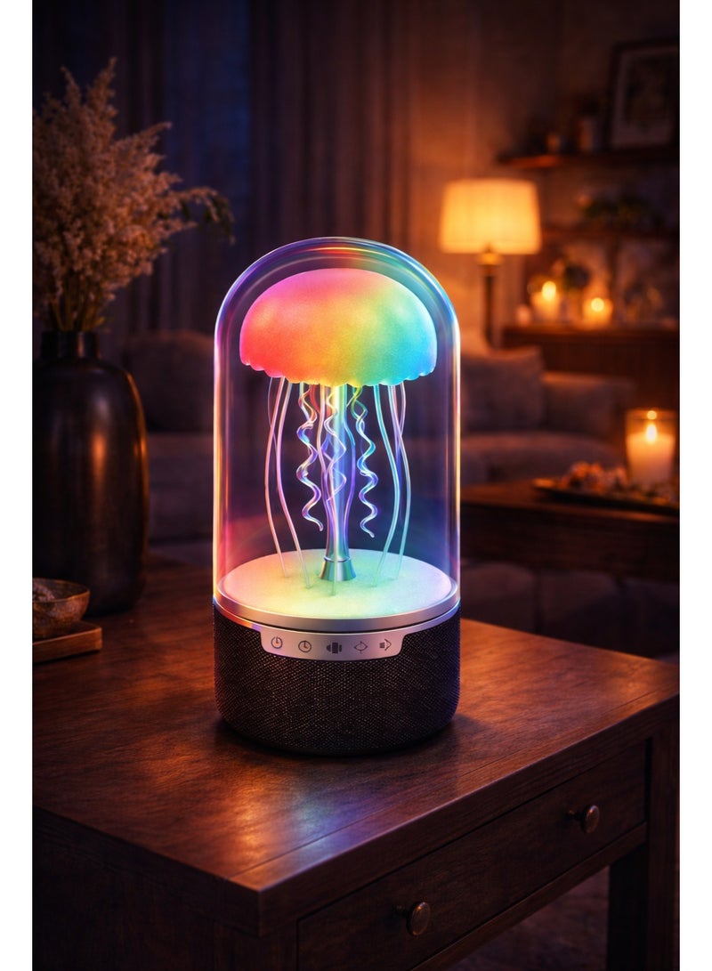 AURORA Moving Jellyfish Table Lamp With Bluetooth Speaker For Music Playback & Rgb Light – Luxury Home Decor - Image 2